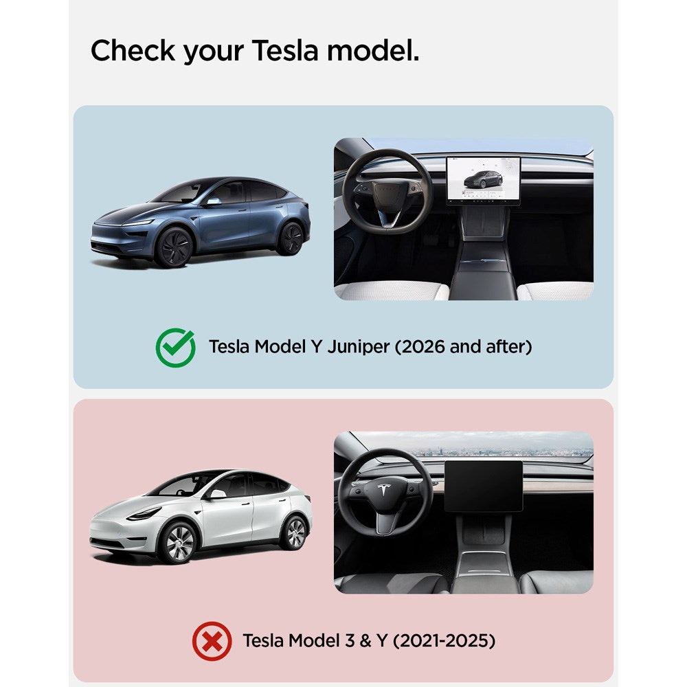 Spigen Wireless Charging Pad Cover til Tesla Model Y Juniper - Hvid