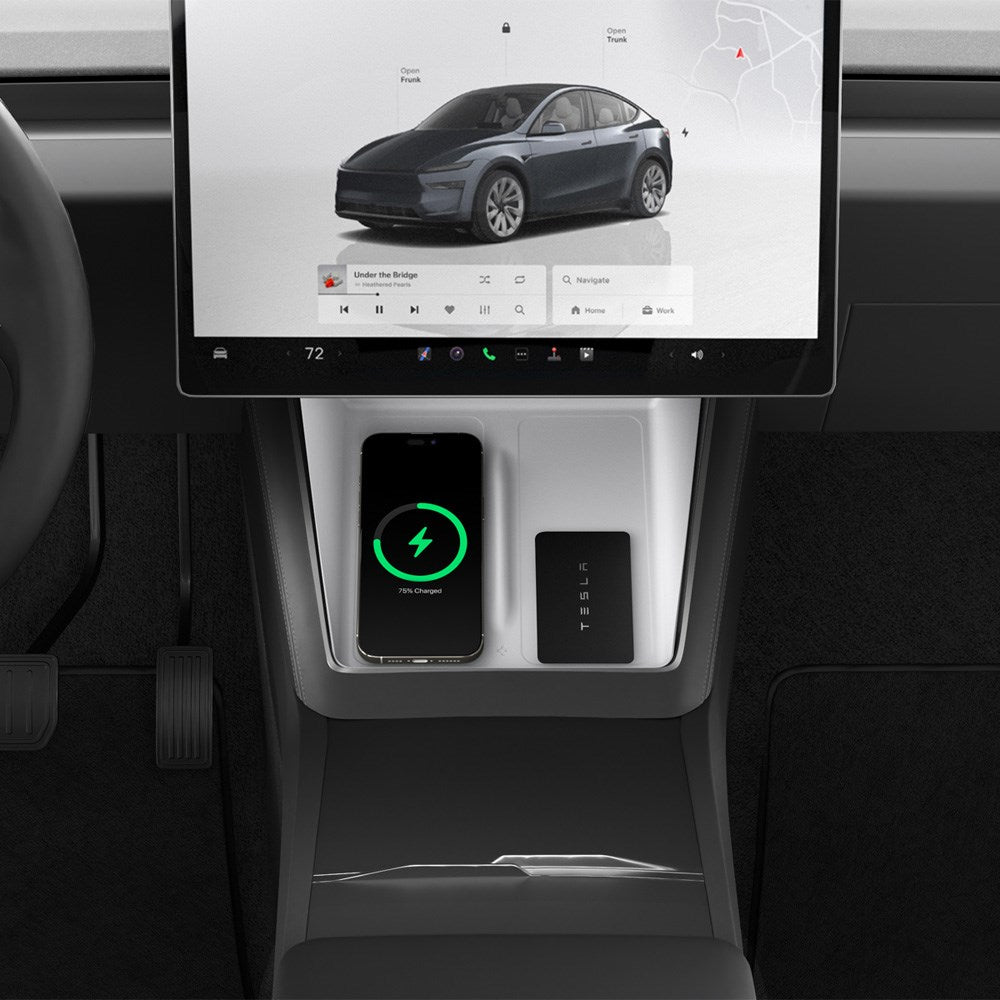 Spigen Wireless Charging Pad Cover til Tesla Model Y Juniper - Hvid
