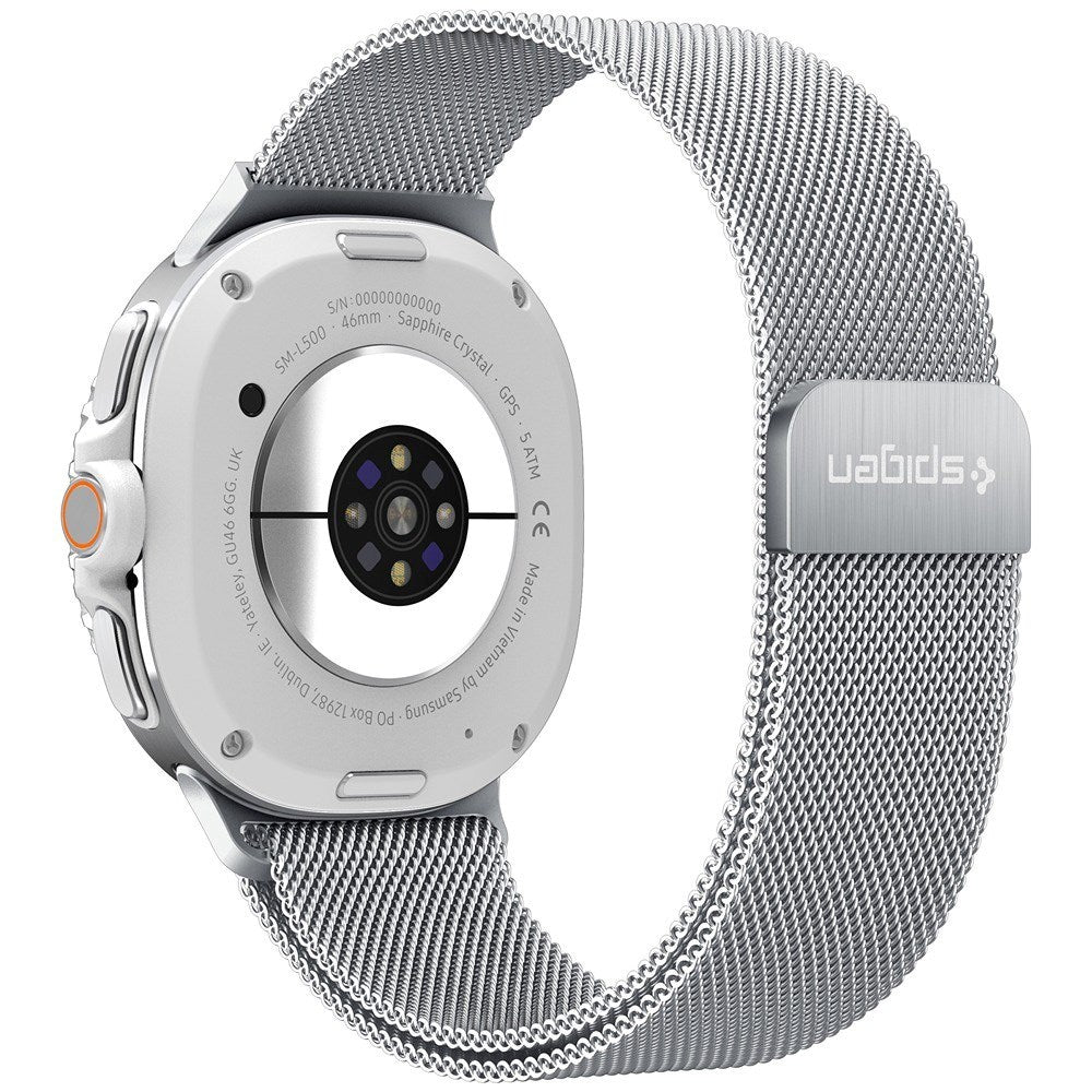 Samsung Galaxy Watch 8 / 8 Classic (40 / 44 / 46mm) Spigen Metal Fit Urrem - Sølv