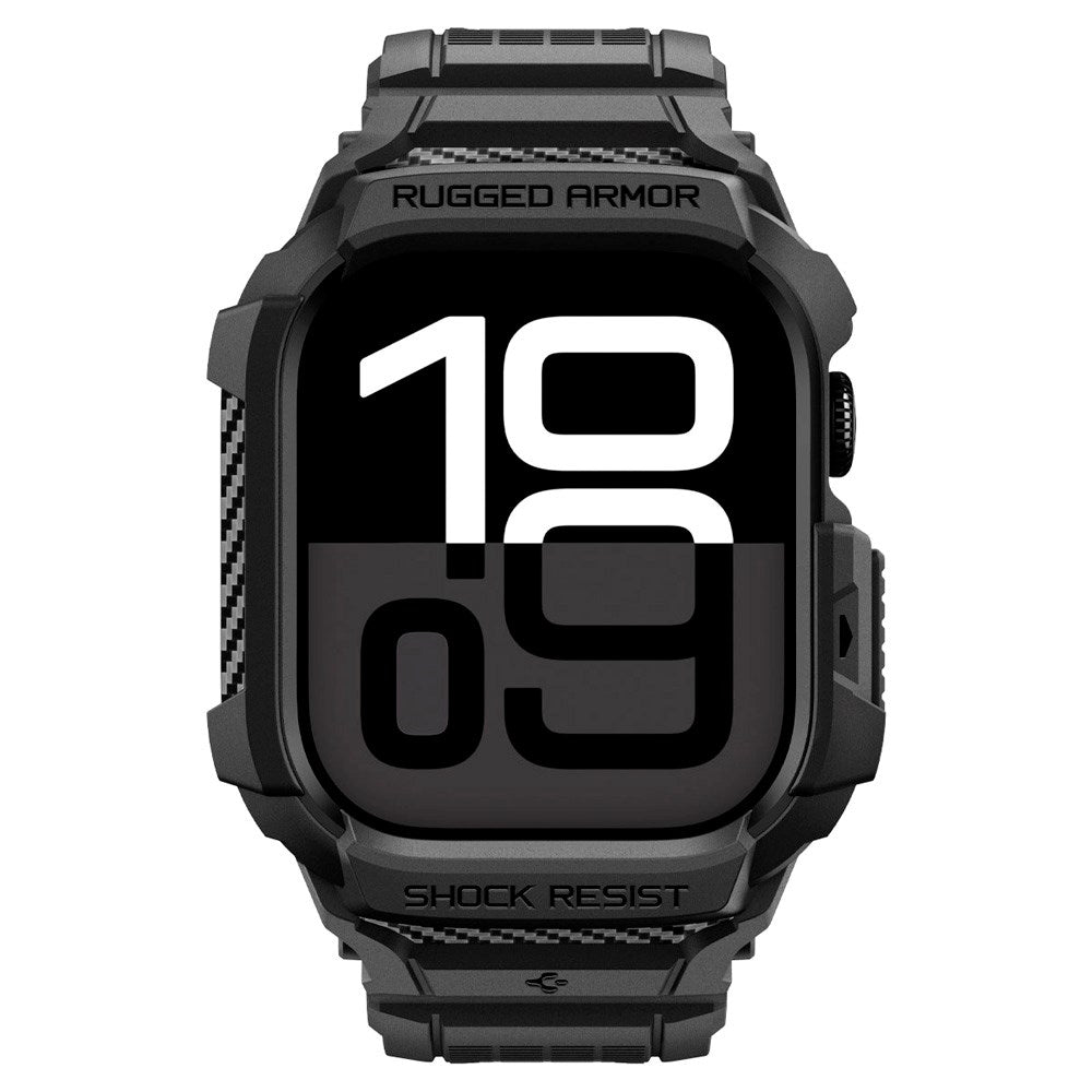 Apple Watch 11 (42mm) Spigen Rugged Armor Pro 2 Cover m. Rem - Sort