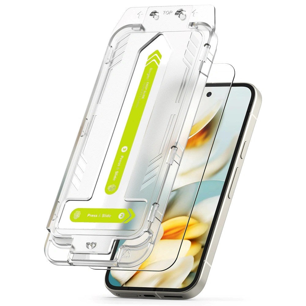 Ringke Google Pixel 9a Easy Slide Hærdet Glas Skærmbeskyttelse - 2 Stk. – Gennemsigtig