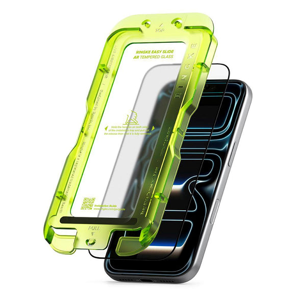 iPhone 17 Pro Ringke Easy Slide Antireflekterende Hærdet Skærmbeskyttelsesglas m. Installationsramme - Gennemsigtig
