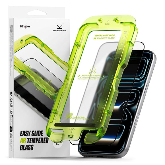 iPhone 17 Pro Ringke Easy Slide Antireflekterende Hærdet Skærmbeskyttelsesglas m. Installationsramme - Gennemsigtig