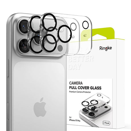 iPhone 17 Pro Ringke Kameralinse Beskyttelsesglas - 2 stk. - Gennemsigtig / Sort