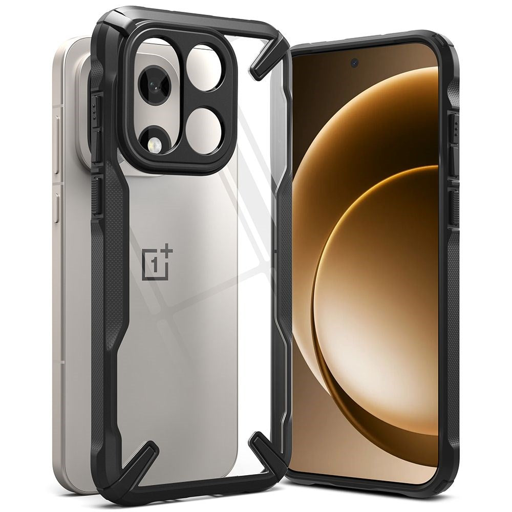 OnePlus 15 Ringke Fusion X Cover - Gennemsigtig / Sort