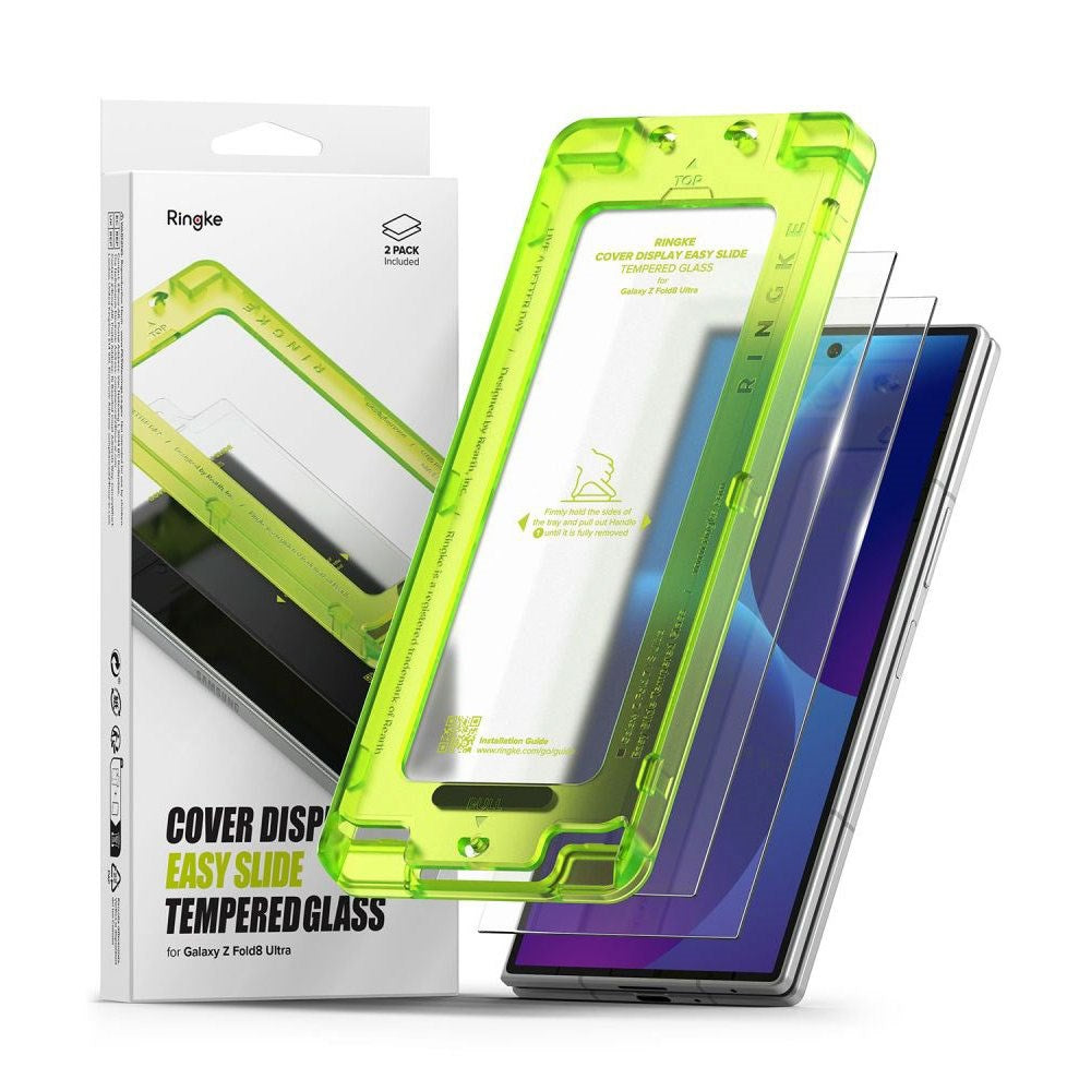 Samsung Galaxy Z Fold8 Ultra Ringke Cover Display Easy Slide Beskyttelsesglas m. Monteringsramme - 2 stk - Gennemsigtig