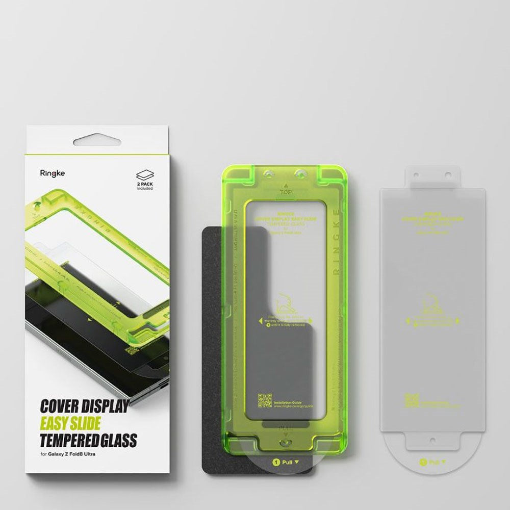 Samsung Galaxy Z Fold8 Ultra Ringke Cover Display Easy Slide Beskyttelsesglas m. Monteringsramme - 2 stk - Gennemsigtig