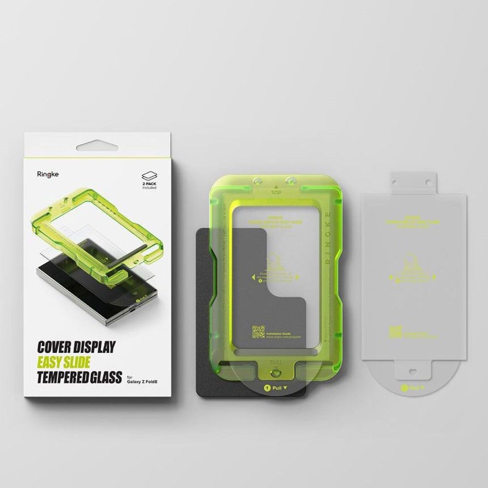 Samsung Galaxy Z Fold8 Ringke Cover Display Easy Slide Beskyttelsesglas m. Monteringsramme - 2 stk - Gennemsigtig