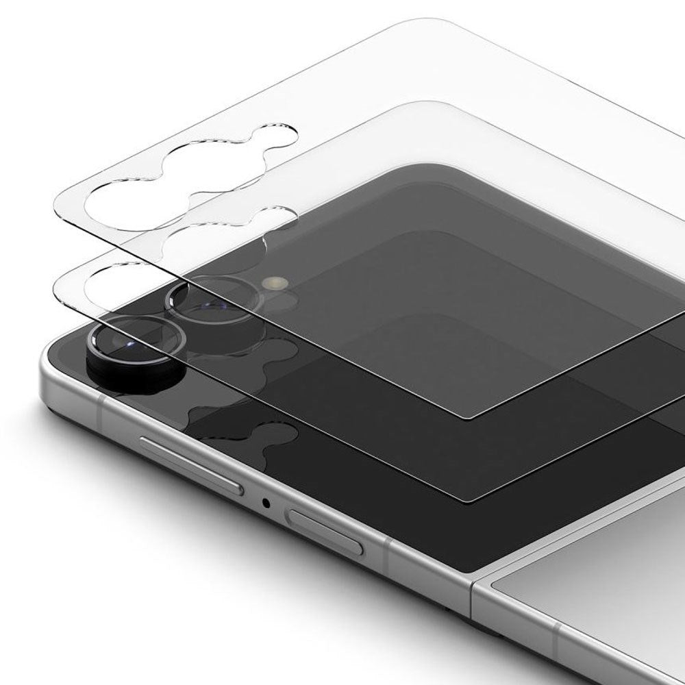 Samsung Galaxy Z Flip8 Ringke Cover Display Easy Slide Beskyttelsesglas m. Monteringsramme - 2 stk - Gennemsigtig