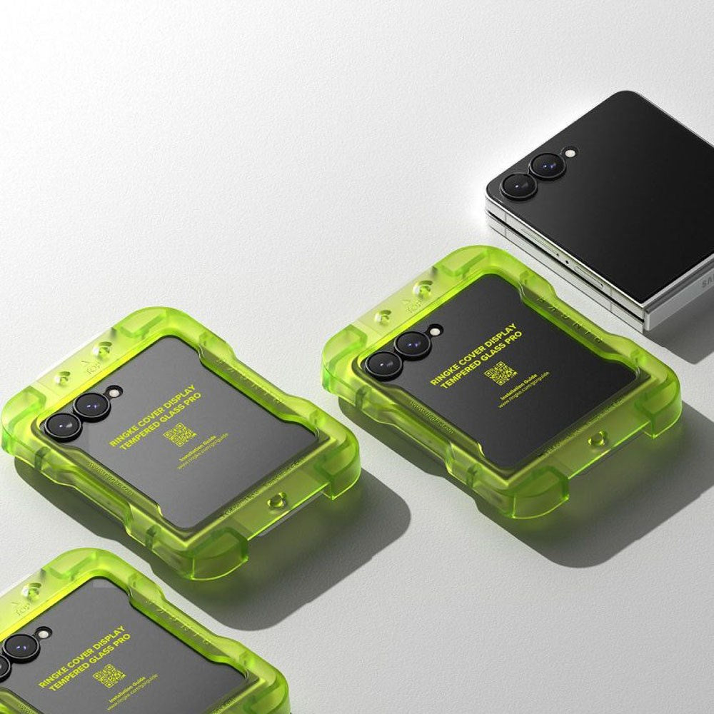 Samsung Galaxy Z Flip8 Ringke Cover Display Easy Slide Beskyttelsesglas m. Monteringsramme - 2 stk - Gennemsigtig