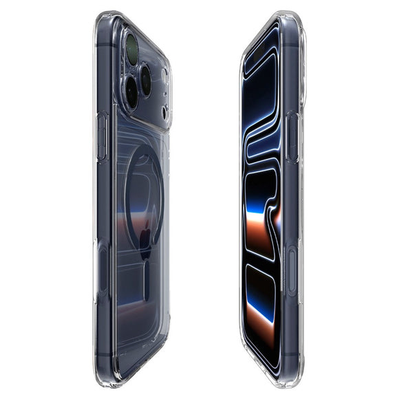 iPhone 17 Pro Spigen Ultra Hybrid Cover - MagSafe Kompatibel - Gennemsigtig / Blå