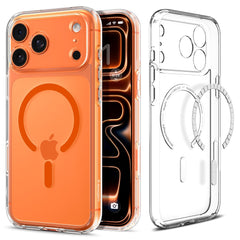 iPhone 17 Pro Spigen Ultra Hybrid Cover - MagSafe Kompatibel - Gennemsigtig / Orange