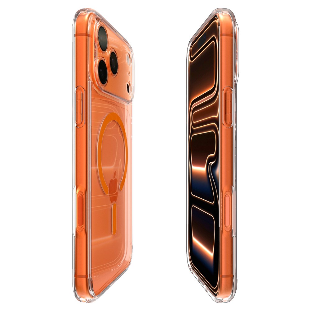 iPhone 17 Pro Spigen Ultra Hybrid Cover - MagSafe Kompatibel - Gennemsigtig / Orange