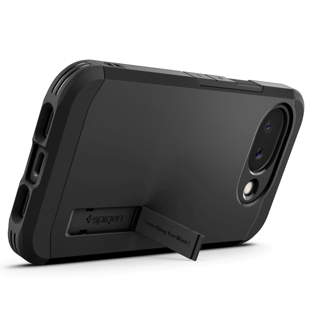 Google Pixel 10a Spigen Tough Armor Hybrid Cover m. Kickstand - MagSafe Kompatibel - Sort