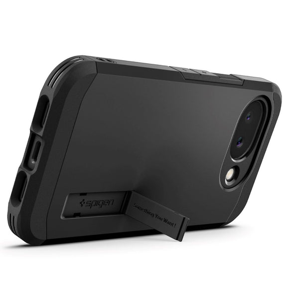 Google Pixel 10a Spigen Tough Armor Hybrid Cover m. Kickstand - MagSafe Kompatibel - Sort