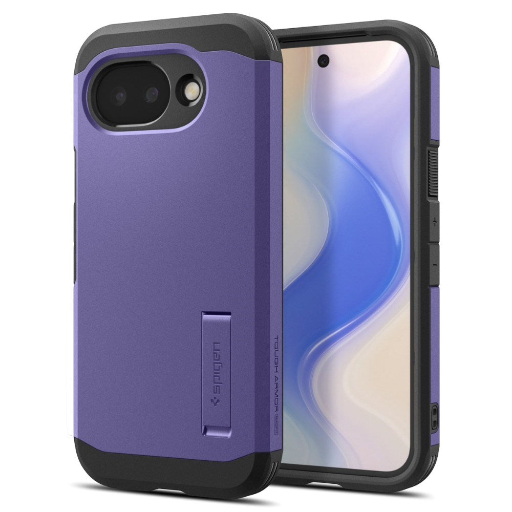 Google Pixel 10a Spigen Tough Armor Hybrid Cover m. Kickstand - MagSafe Kompatibel - Lilla