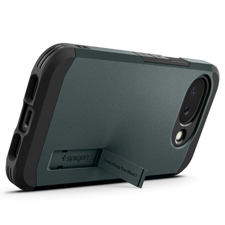 Google Pixel 10a Spigen Tough Armor Hybrid Cover m. Kickstand - MagSafe Kompatibel - Grøn