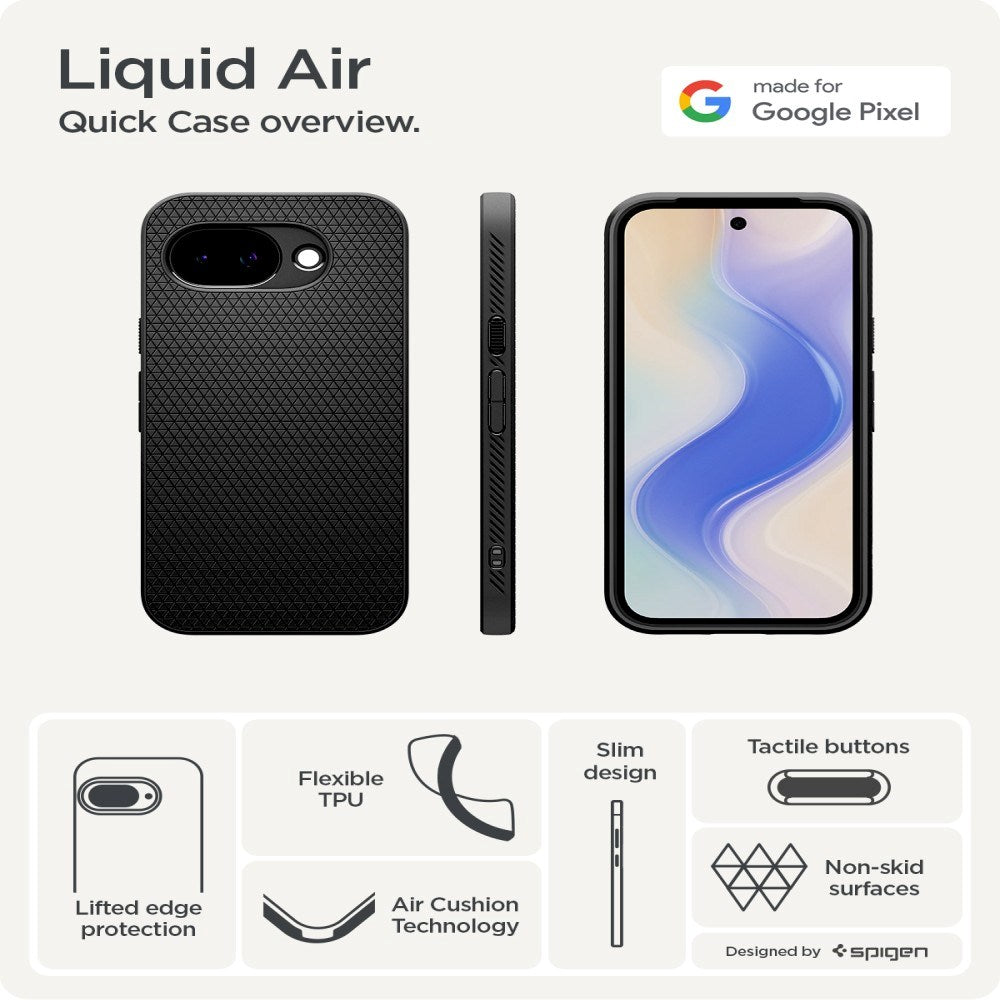 Google Pixel 10a Spigen Liquid Air Cover - Sort