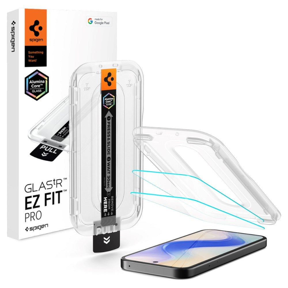 Google Pixel 10a Spigen Glass tR EZ Fit Pro Skærmbeskyttelsesglas - 2 stk - Gennemsigtig