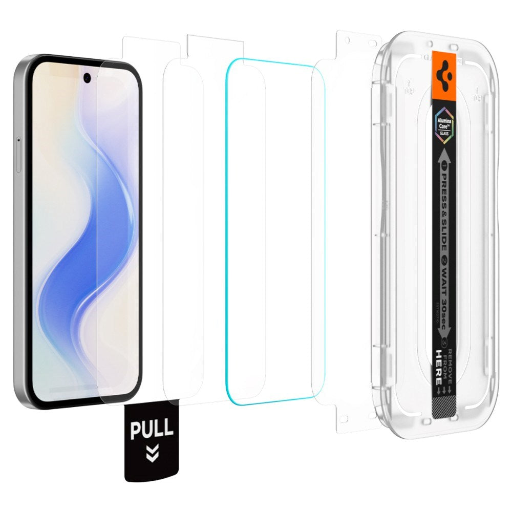 Google Pixel 10a Spigen Glass tR EZ Fit Pro Skærmbeskyttelsesglas - 2 stk - Gennemsigtig