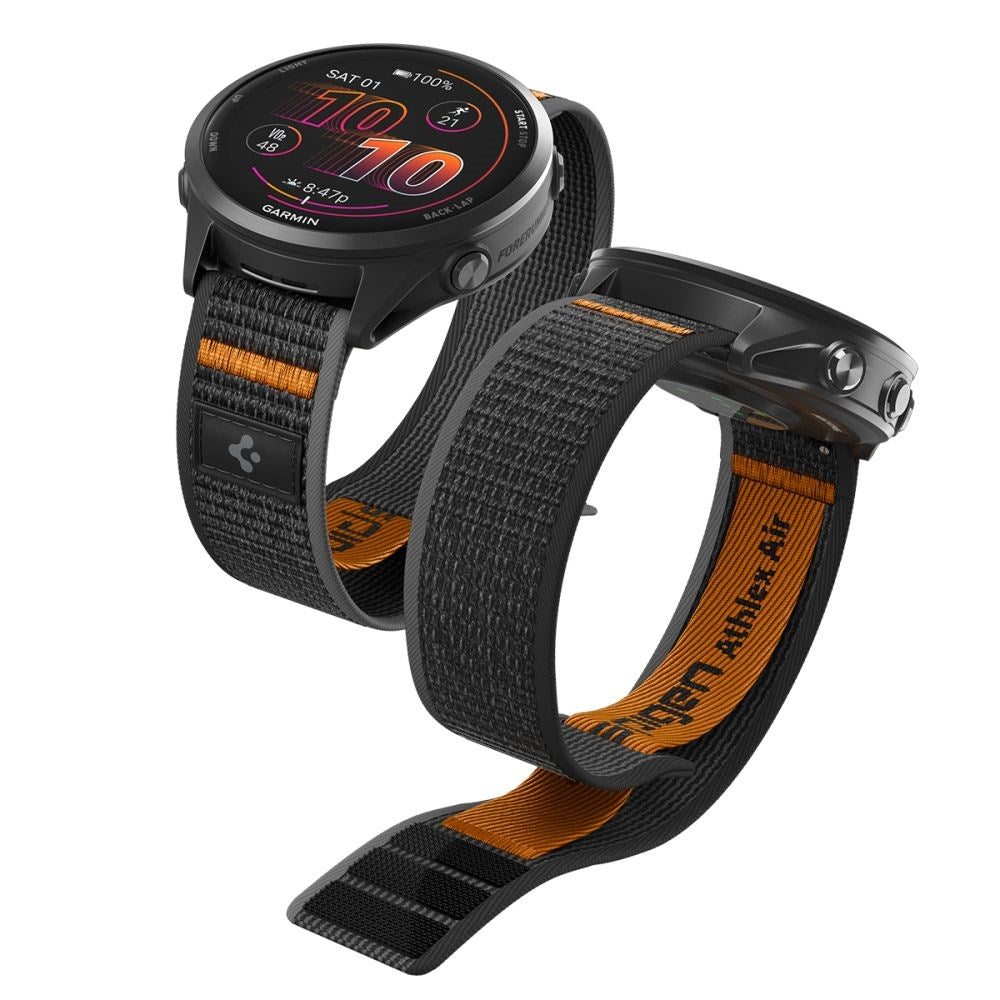 Spigen Athlex Air Universal Nylon Rem (22mm) - Sort / Orange
