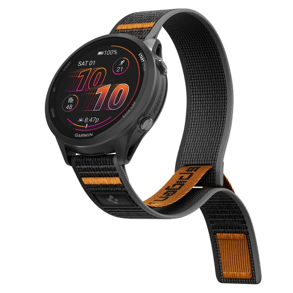 Spigen Athlex Air Universal Nylon Rem (22mm) - Sort / Orange