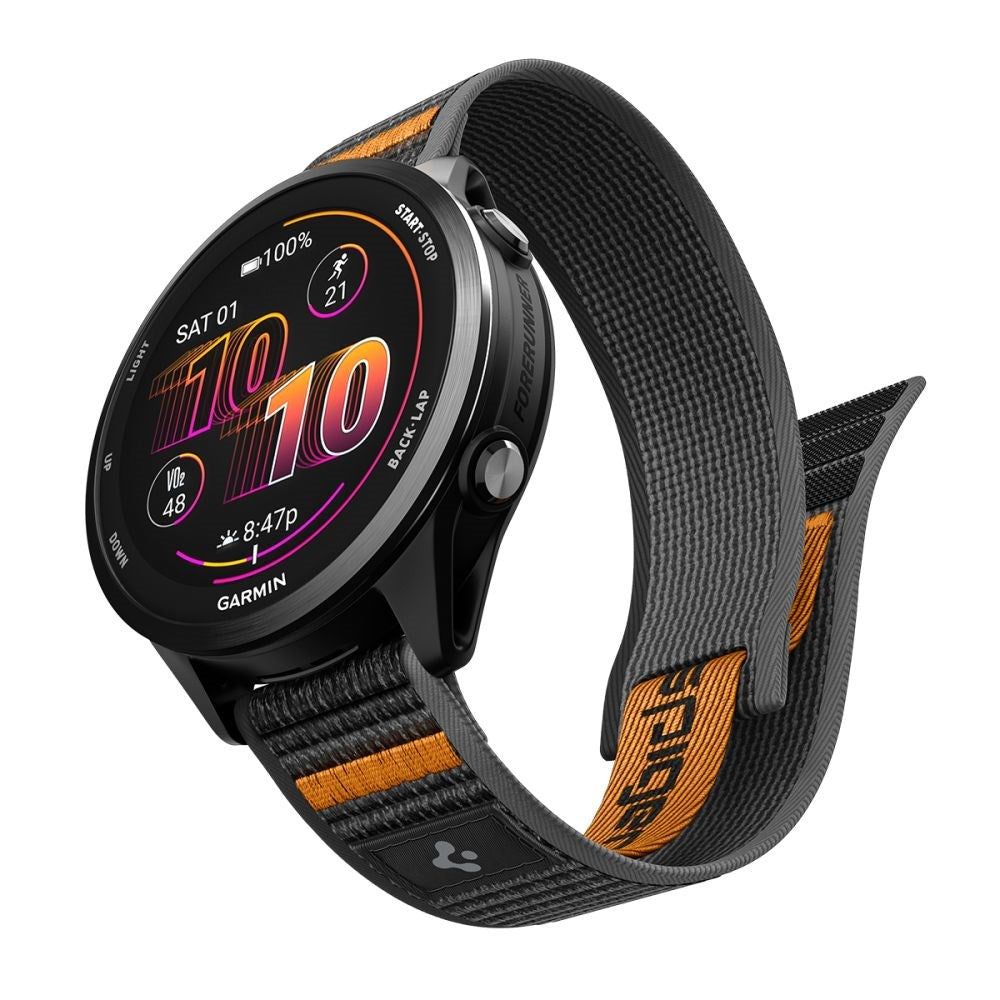 Spigen Athlex Air Universal Nylon Rem (22mm) - Sort / Orange