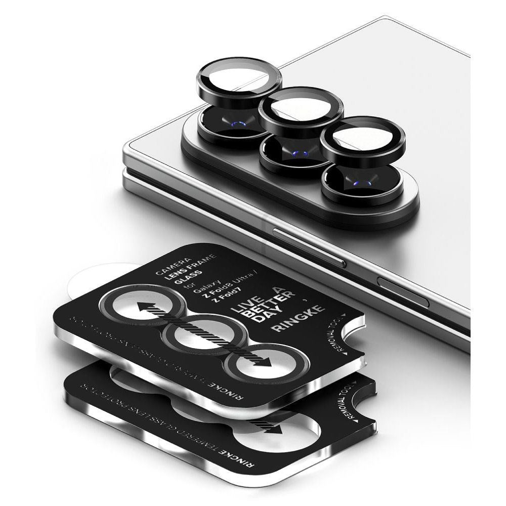 Samsung Galaxy Z Fold8 Ultra / Z Fold7 Ringke Kameralinsebeskyttelse m. Monteringsramme - 2 stk - Sort