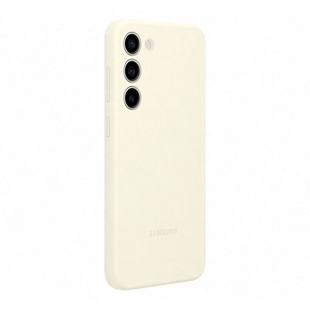 Original Samsung Galaxy S23+ (Plus) Silikone Cover - Cremehvid (EF-PS916TUEGWW)