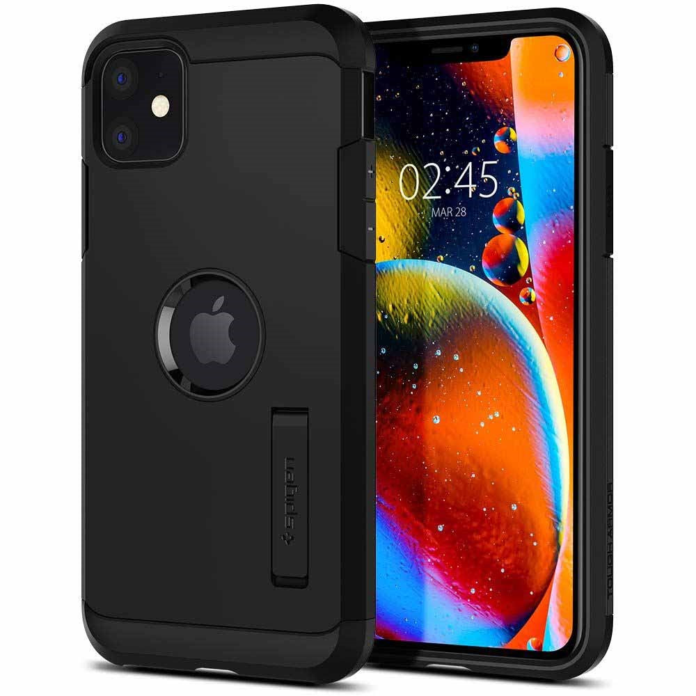 iPhone 11 Spigen Tough Armor Cover m. Kickstand - Sort