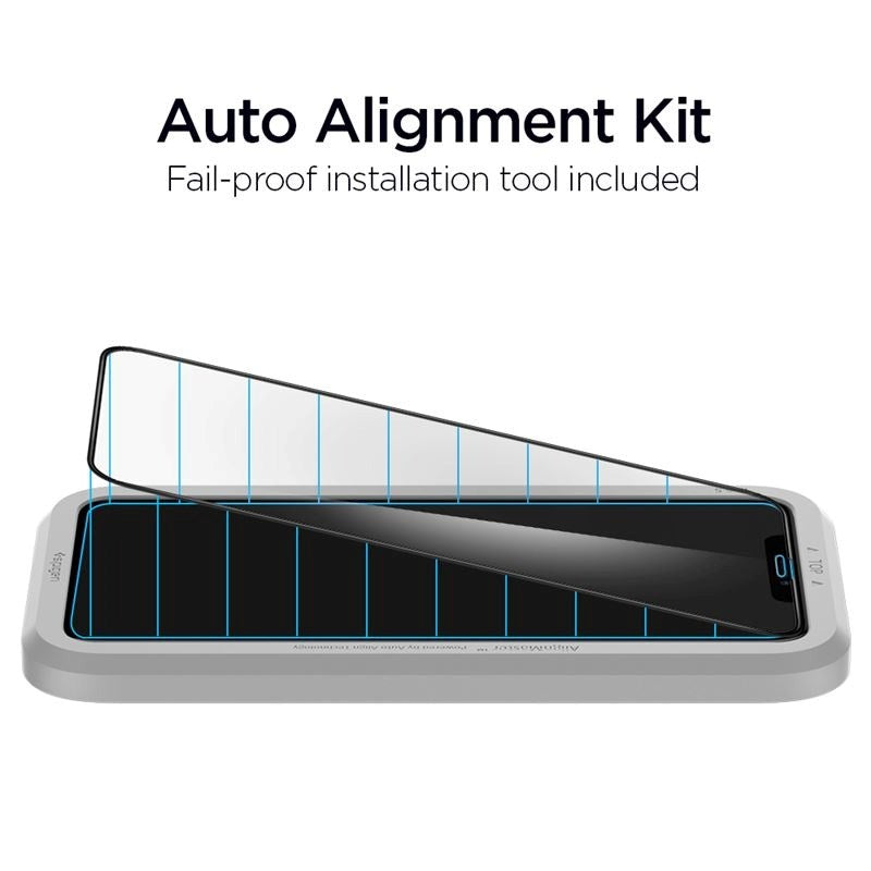 iPhone 11 Pro Max Spigen Align Glass Skærmbeskyttelse - Case Friendly - Gennemsigtig
