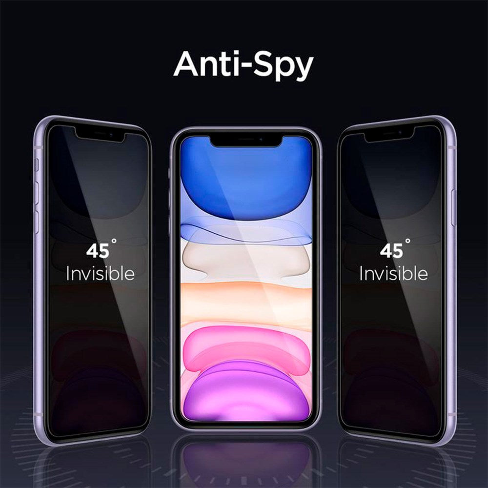 iPhone 11 Spigen Alignmaster Glas.tR Privacy Skærmbeskyttelse - Case Friendly - Gennemsigtig
