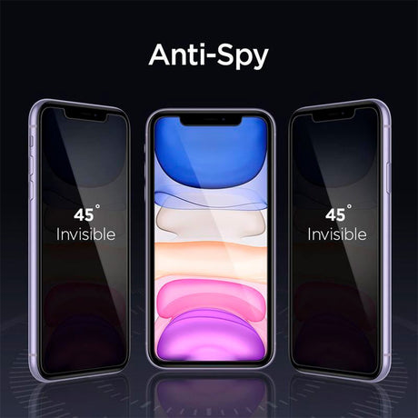 iPhone 11 Spigen Alignmaster Glas.tR Privacy Skærmbeskyttelse - Case Friendly - Gennemsigtig