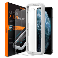 iPhone 11 Pro / X / Xs Spigen Alignmaster Glas.tR Skærmbeskyttelse - 2 stk. - Case Friendly - Gennemsigtig