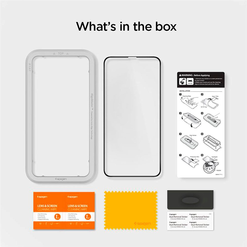 iPhone 11 Pro Spigen Beskyttelsesglas - Sort Kant