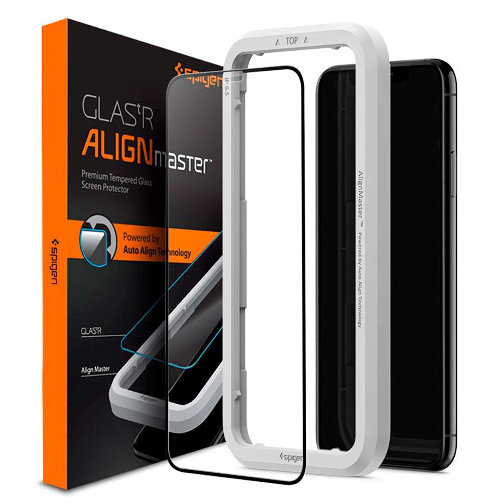 iPhone 11 Pro Spigen Beskyttelsesglas - Sort Kant