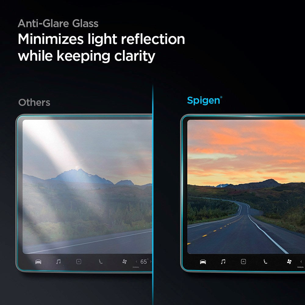 Spigen EZ Fit Skærmbeskyttelse til Tesla Model 3 / Model Y m. Monteringsramme - Gennemsigtig