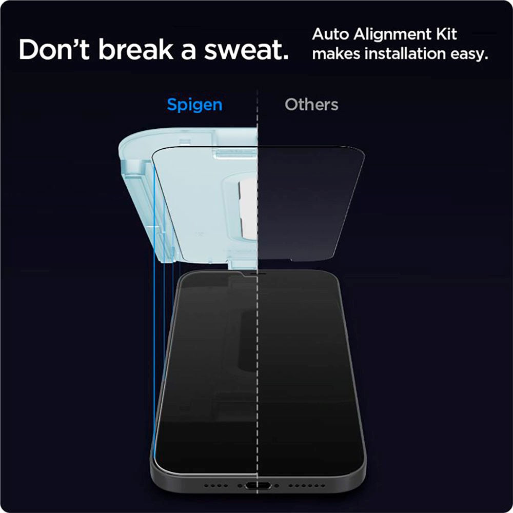 iPhone 12 / 12 Pro Spigen EZ Fit Glas.tR Skærmbeskyttelse - 2 stk. - Case Friendly - Gennemsigtig