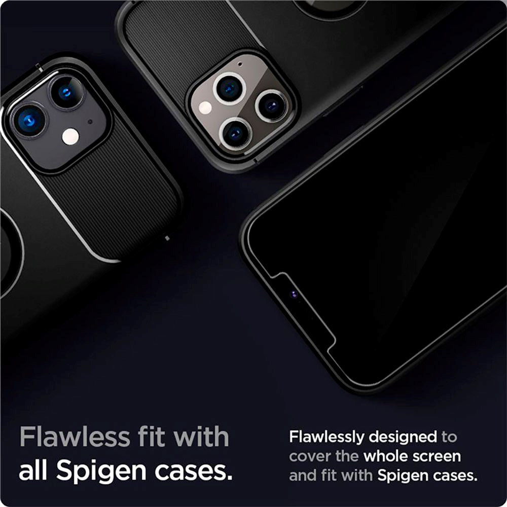 iPhone 12 / 12 Pro Spigen EZ Fit Glas.tR Skærmbeskyttelse - 2 stk. - Case Friendly - Gennemsigtig