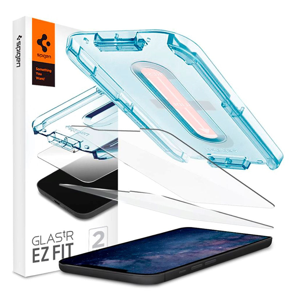 iPhone 12 Mini Spigen EZ Fit Glas.tR Skærmbeskyttelse - 2 stk. - Case Friendly - Gennemsigtig