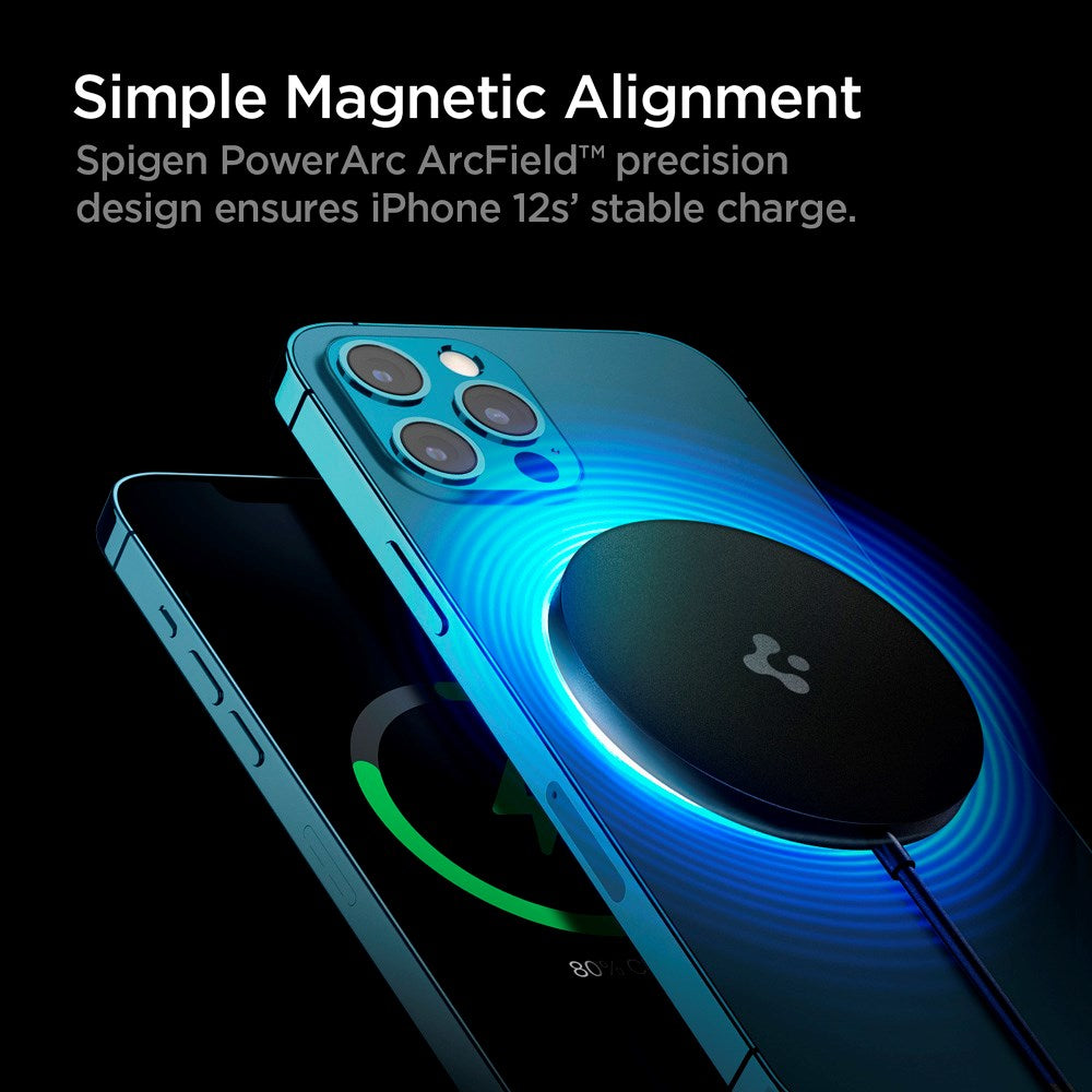Spigen Power Arc Arcfield Trådløs Oplader 7.5W - Sort