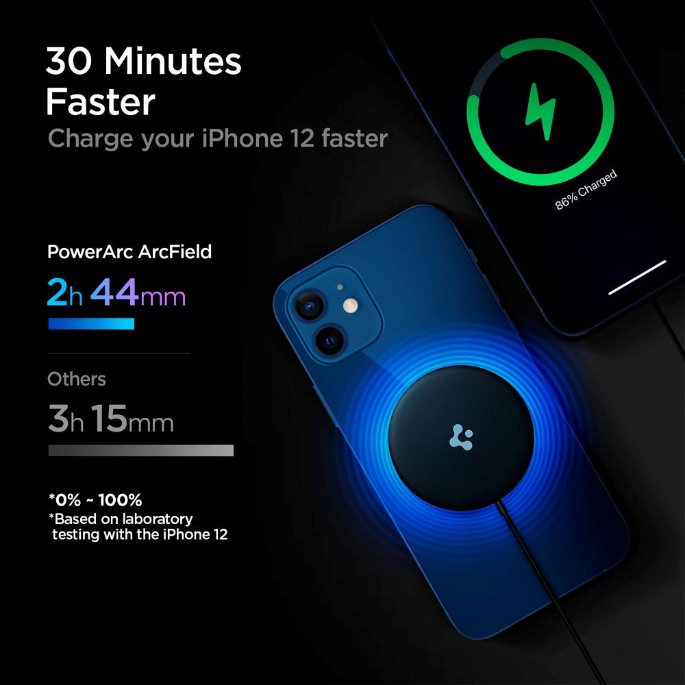 Spigen Power Arc Arcfield Trådløs Oplader 7.5W - Sort
