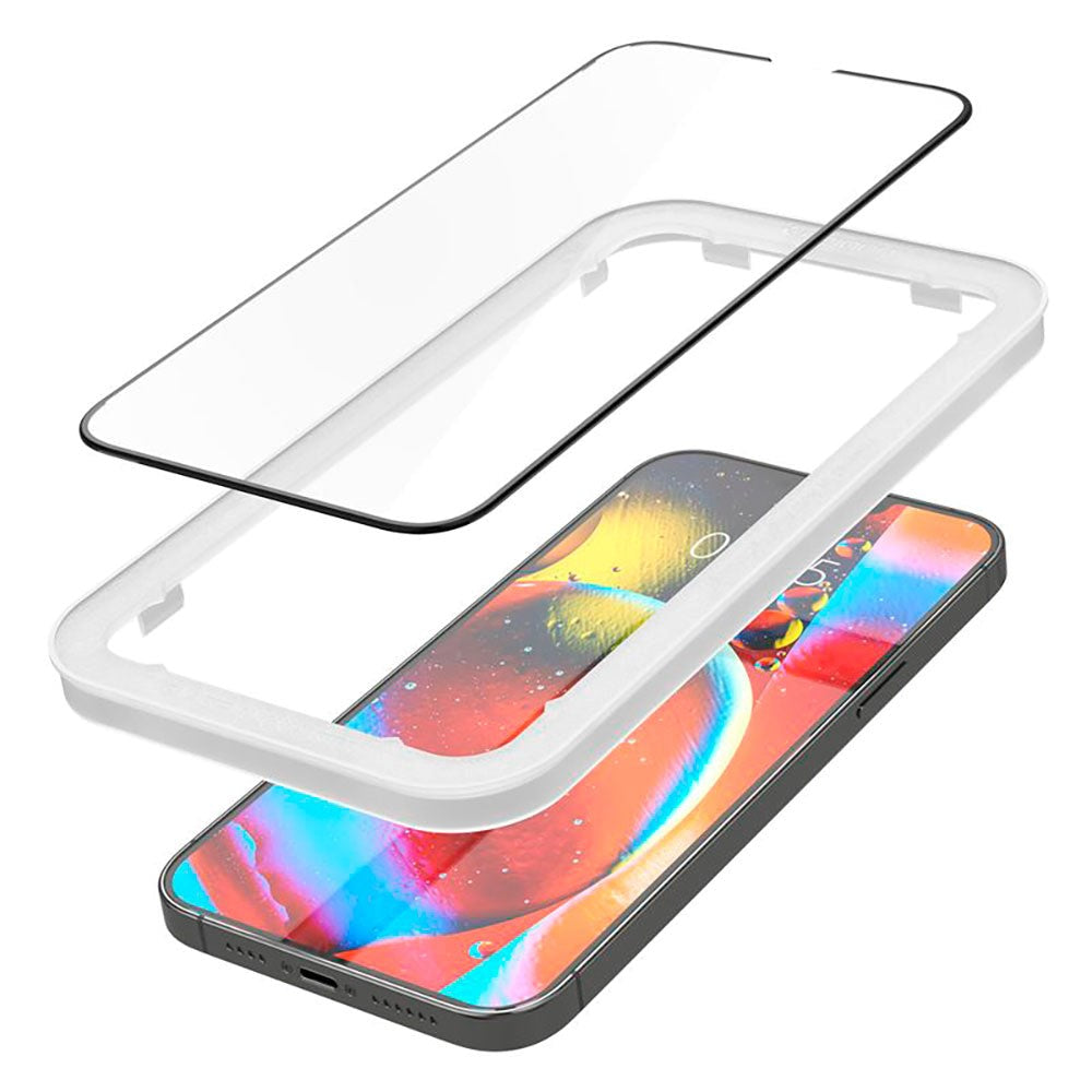 iPhone 17e / 16e / 14 / 13 / 13 Pro Spigen Beskyttelsesglas - 2 stk. - Sort Kant