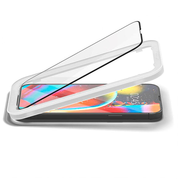 iPhone 17e / 16e / 14 / 13 / 13 Pro Spigen Beskyttelsesglas - 2 stk. - Sort Kant