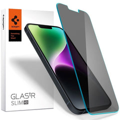 iPhone 14 / 13 / 13 Pro Spigen EZ Fit Glas.tR Skærmbeskyttelsesglas m. Privacy - Case Friendly - Gennemsigtig
