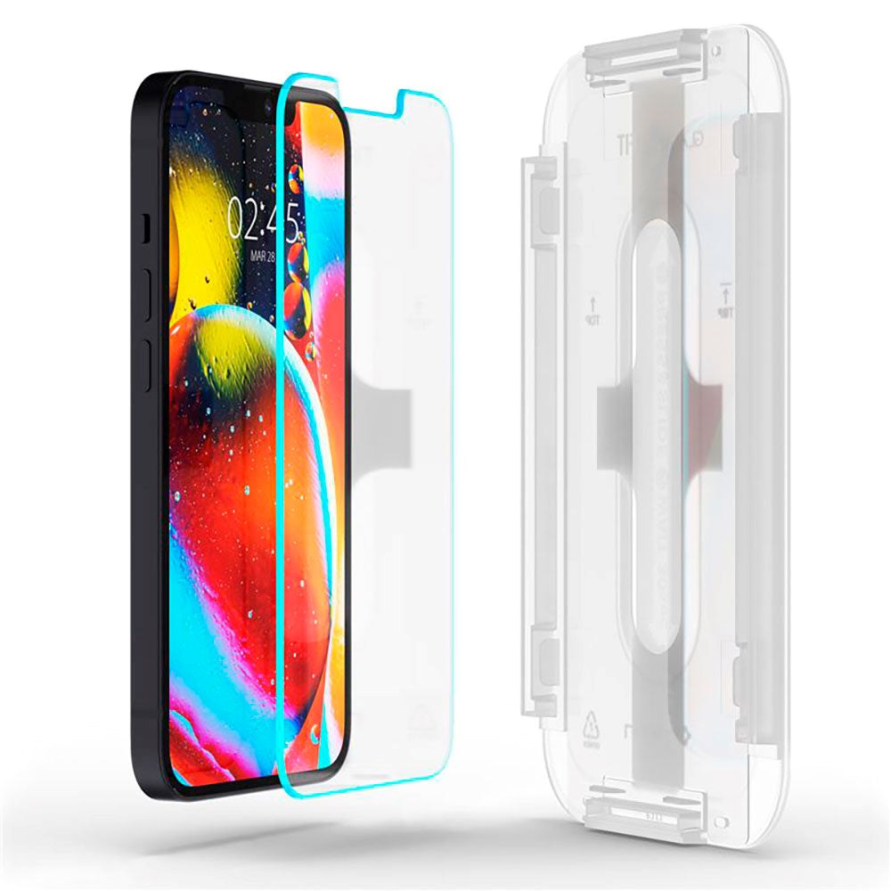 iPhone 13 Mini Spigen EZ Fit Glas.tR Skærmbeskyttelse - 2 stk. - Case Friendly - Gennemsigtig