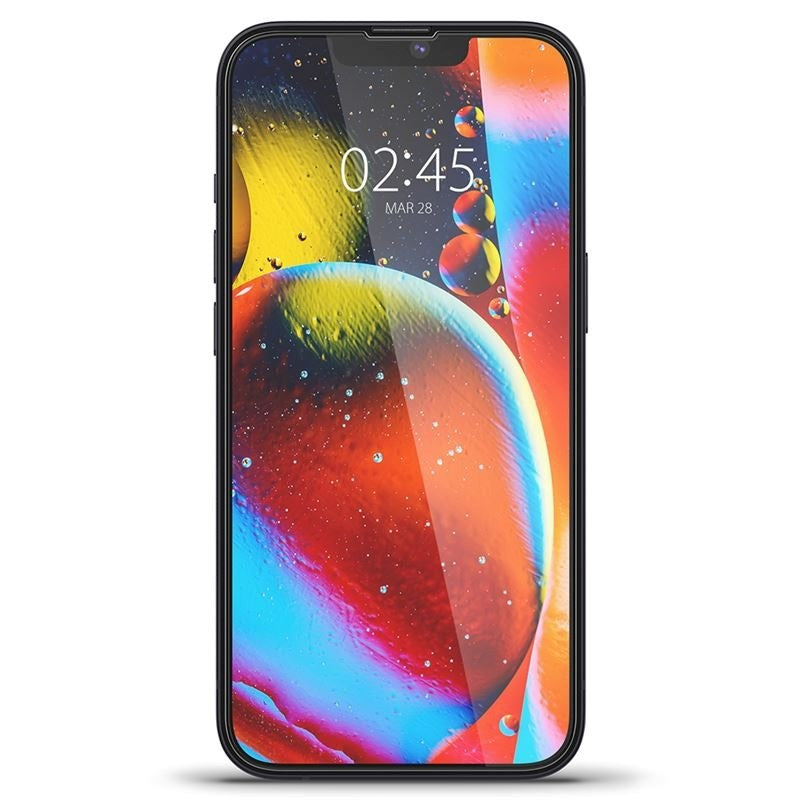 iPhone 13 Mini Spigen Beskyttelsesglas - Gennemsigtig / Sort Kant