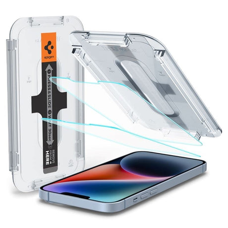 iPhone 17e / 16e / 14 / 13 / 13 Pro Spigen EZ Fit Glas.tR Skærmbeskyttelsesglas - Case Friendly - Gennemsigtig