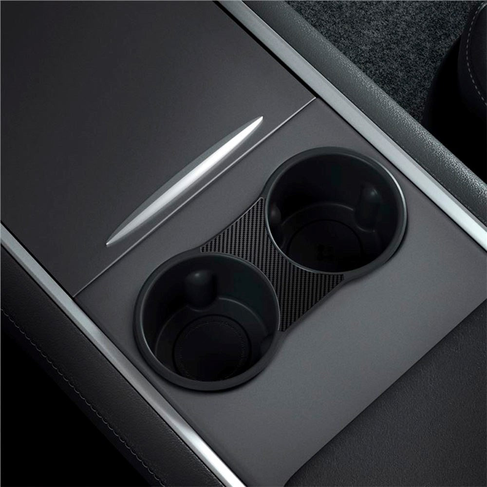 Spigen Fleksibel Plastik Kopholder Indsats til Tesla Model 3 (2021) / Model Y (2021) - Sort
