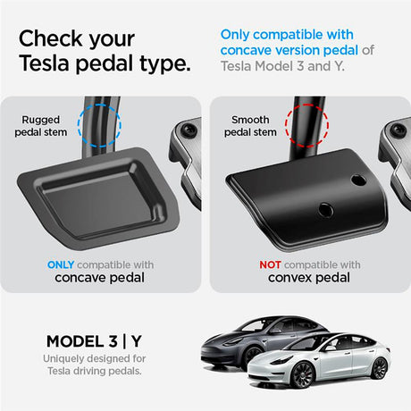 Tesla Model 3 / Y Spigen Non-Slip Performance Cover til Speeder & Bremsepedal - Sølv